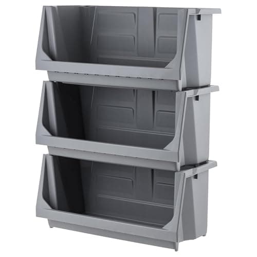 IRIS USA Open Front Stackable Bins, 3-Pack (500509)