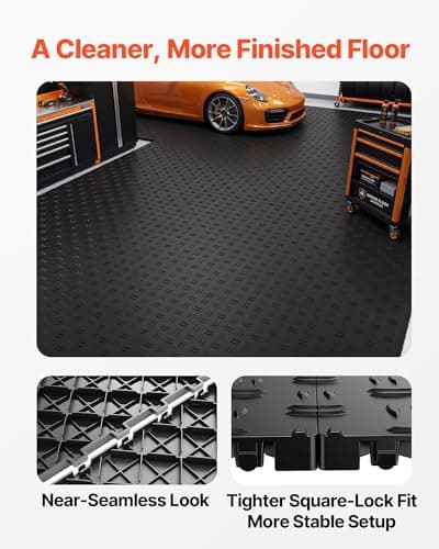 VEVOR Interlocking Garage Tiles, 12 x 12 x 0.53 in., 50-Pack