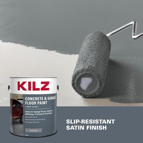 KILZ 1-Part Epoxy Floor Paint, Slate Gray, 1 Gallon