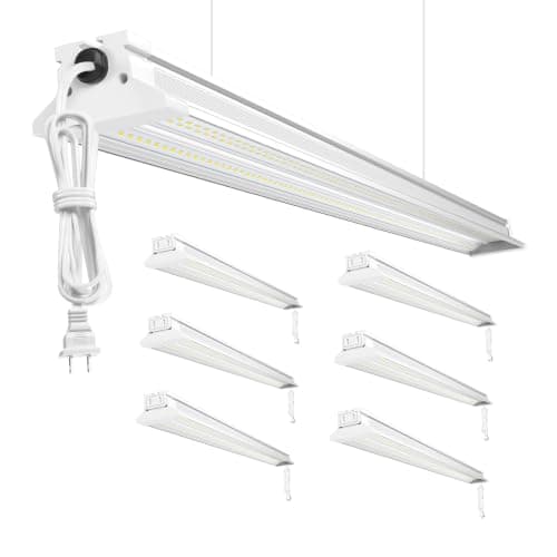 ONLYLUX 4 ft Shop Light, 10,000 lm, 60W, 6-Pack