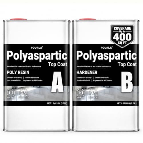 POURLA UltraShield Polyaspartic Clear Topcoat, 2 Gallon