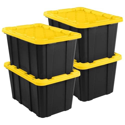 Sterilite Industrial Tote with Lid, 27 Gal, 4-Pack (50659Y04)