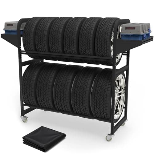 Neorexon Tire Storage Rack, 57 in., with Cover