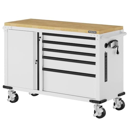 WORKPRO 52" x 20" Rolling Chest, 5 Drawers + 1 Door