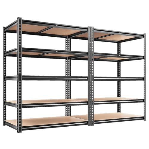 REIBII 5-Tier Shelving, 2,400 lb, 2-Pack