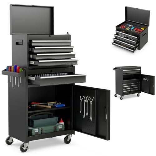 Goplus 5-Drawer Rolling Cabinet with Detachable Top Box