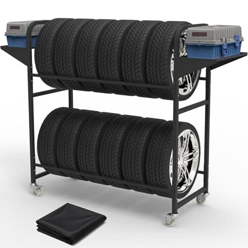 Neorexon Tire Storage Rack, 44 in., with Cover