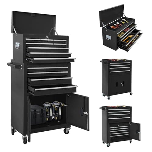 Sormols 13-Drawer Double-Door Rolling Chest