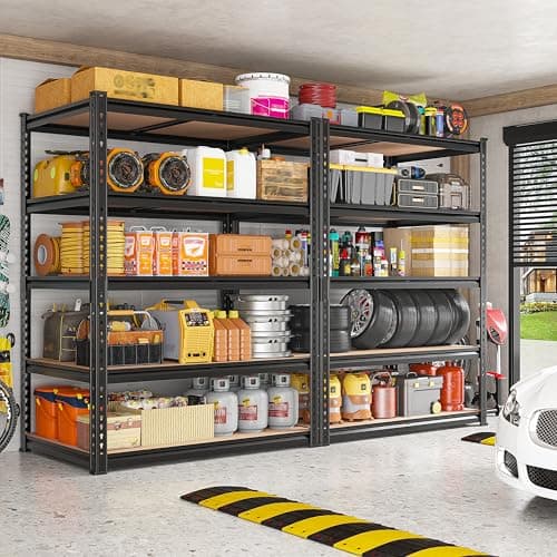 REIBII 5-Tier Shelving, 2,400 lb, 2-Pack
