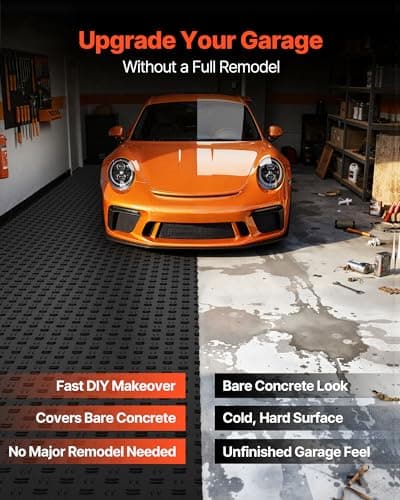 VEVOR Interlocking Garage Tiles, 12 x 12 x 0.53 in., 50-Pack
