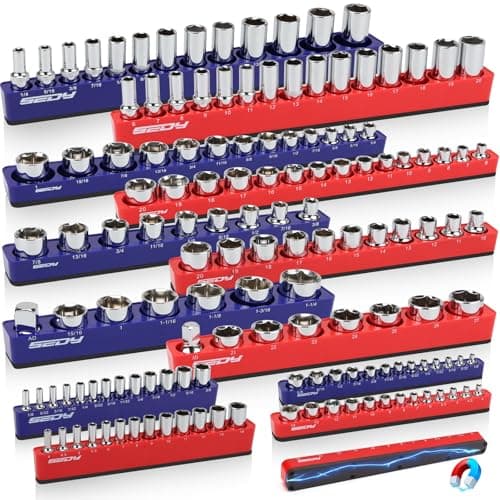 SEDY 12-Piece Magnetic Socket Organizer Set, SAE & Metric (85020)