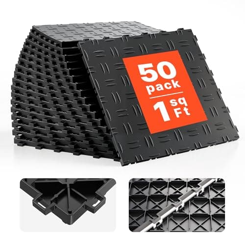 VEVOR Interlocking Garage Tiles, 12 x 12 x 0.53 in., 50-Pack