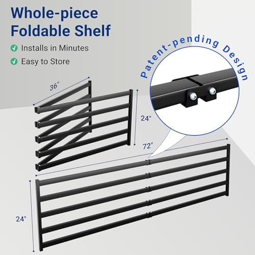 FLEXIMOUNTS 2x6 ft Wall Shelves with 8 Hooks (WR26BH-V2)