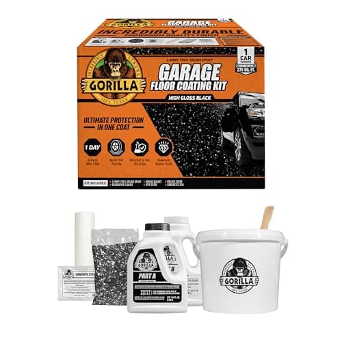 Gorilla Epoxy Floor Kit, 7 Piece, 1-Car, Black