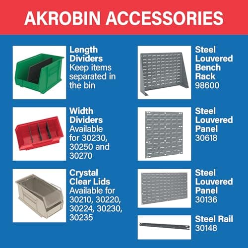 Akro-Mils 30230 AkroBins, 11 x 5 x 5 in., 12-Pack