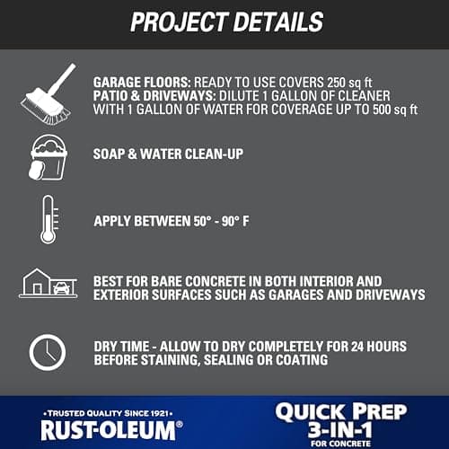 Rust-Oleum Quick Prep 3-in-1 Cleaner, Degreaser and Etch, 1 Gallon