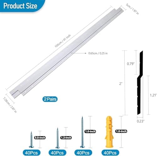 AENTGIU 41" Aluminum French Cleat, 500 lb, 2 Pairs