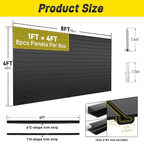 Avalution PVC Slatwall Panels, 4 x 8 ft