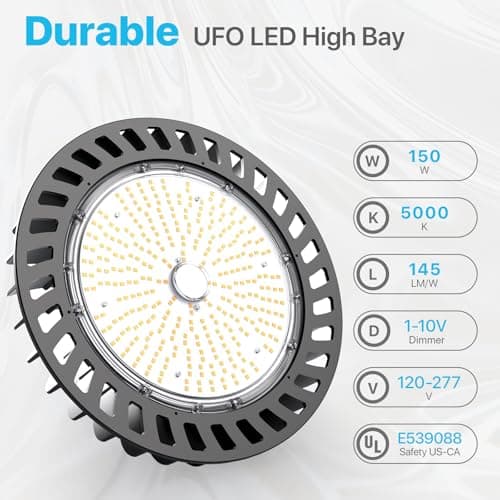 HYPERLITE UFO High Bay, 150W, 21,750 lm, 1-10V Dimmable