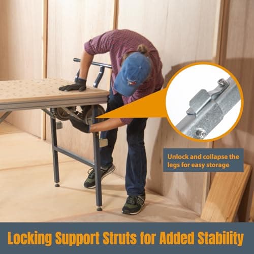 POWERTEC Multi-Functional Project Table with Dog Holes