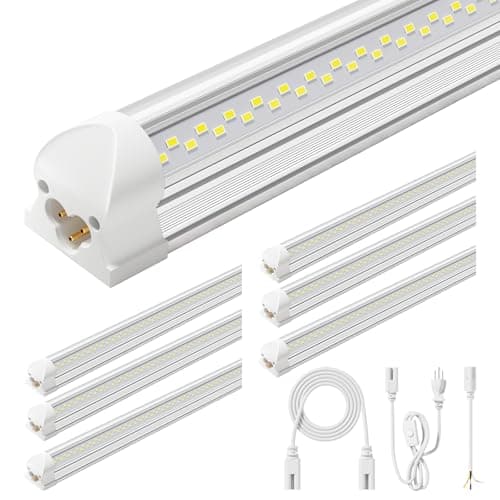 ELEKICO 4 ft V-Shape Shop Light, 7,500 lm, 6-Pack