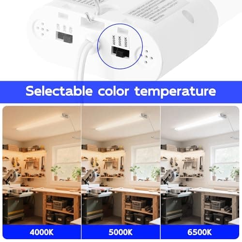 hykolity 4 ft Shop Light, 5,500 lm, 3-CCT / 3-Level