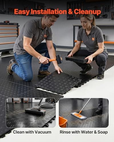 VEVOR Interlocking Garage Tiles, 12 x 12 x 0.53 in., 50-Pack